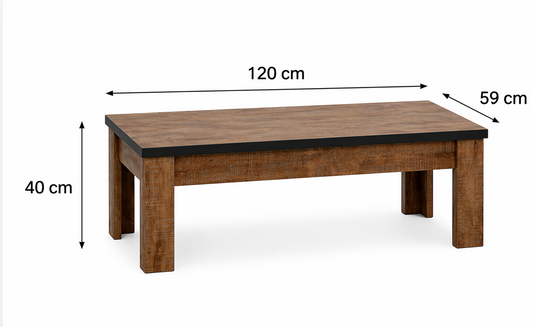 Table basse rectangulaire 120 cm Emie