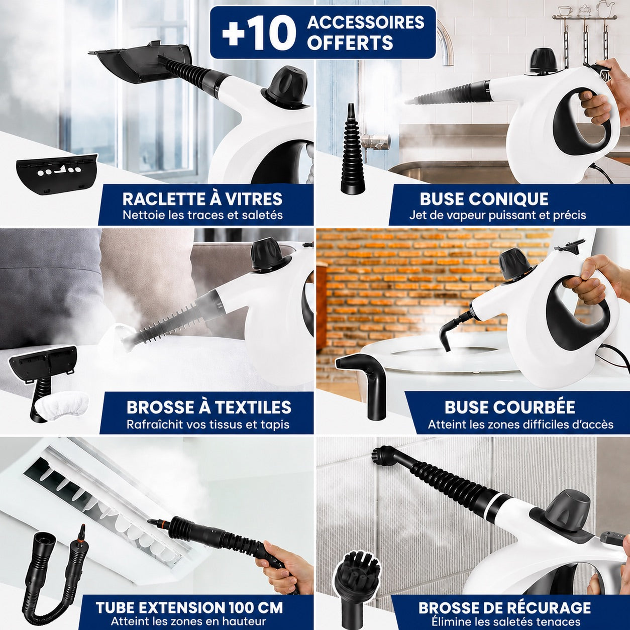 Nettoyeur Vapeur à Main 10-en-1 SteamEasy™